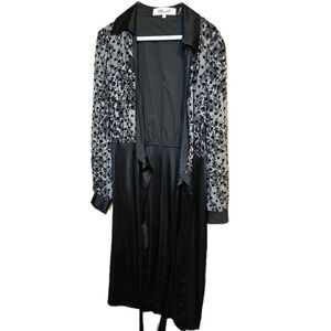 Diane Von Furstenberg Black Dress& Floral Blazer‎ Women's Sz Large